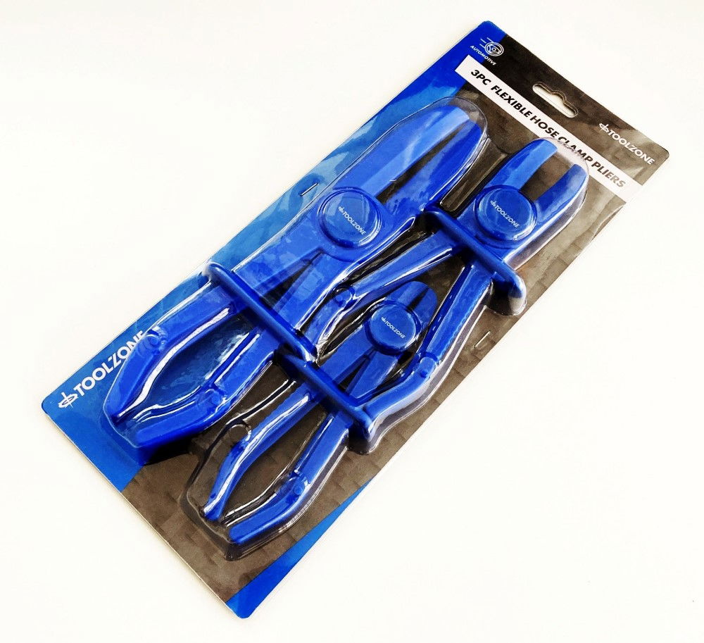 HOSE CLAMP PLIER SET 3pc FOR COOLANT FUEL AND VACUUM HOSES - TOOLZONE KDPAU004 thumbnail 2