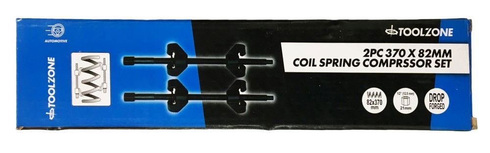 COIL SPRING COMPRESSOR 2pc 370x82mm 1/2sq DRIVE - TOOLZONE KDPAU005 image 1