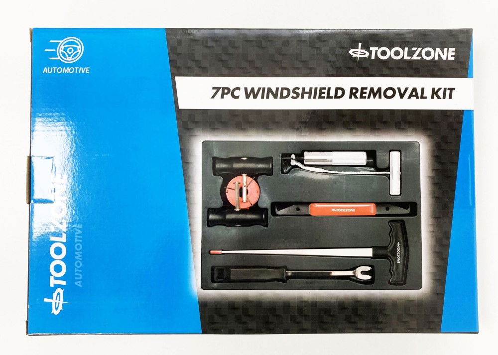 WINDSHIELD REMOVAL KIT 7pc WITH CUTTING WIRE AND TOOLS - TOOLZONE KDPAU016 image 1