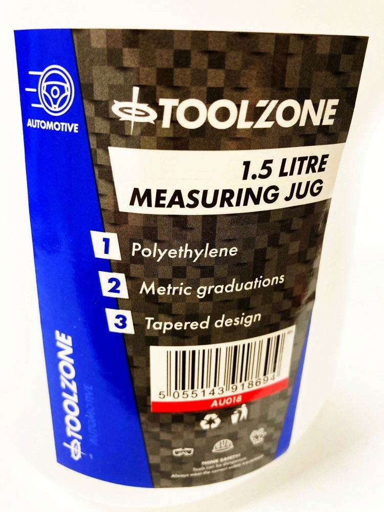 MEASURING JUG 1.5 litre TAPERED POLYETHYLENE WITH FIXED SPOUT - TOOLZONE KDPAU018 thumbnail 4