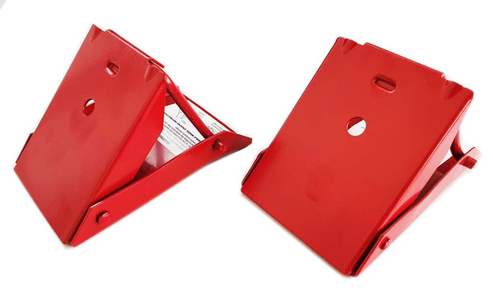 STEEL SAFETY WHEEL CHOCKS PACK OF 2 FOR VEHICLES - TOOLZONE KDPAU022 image 1