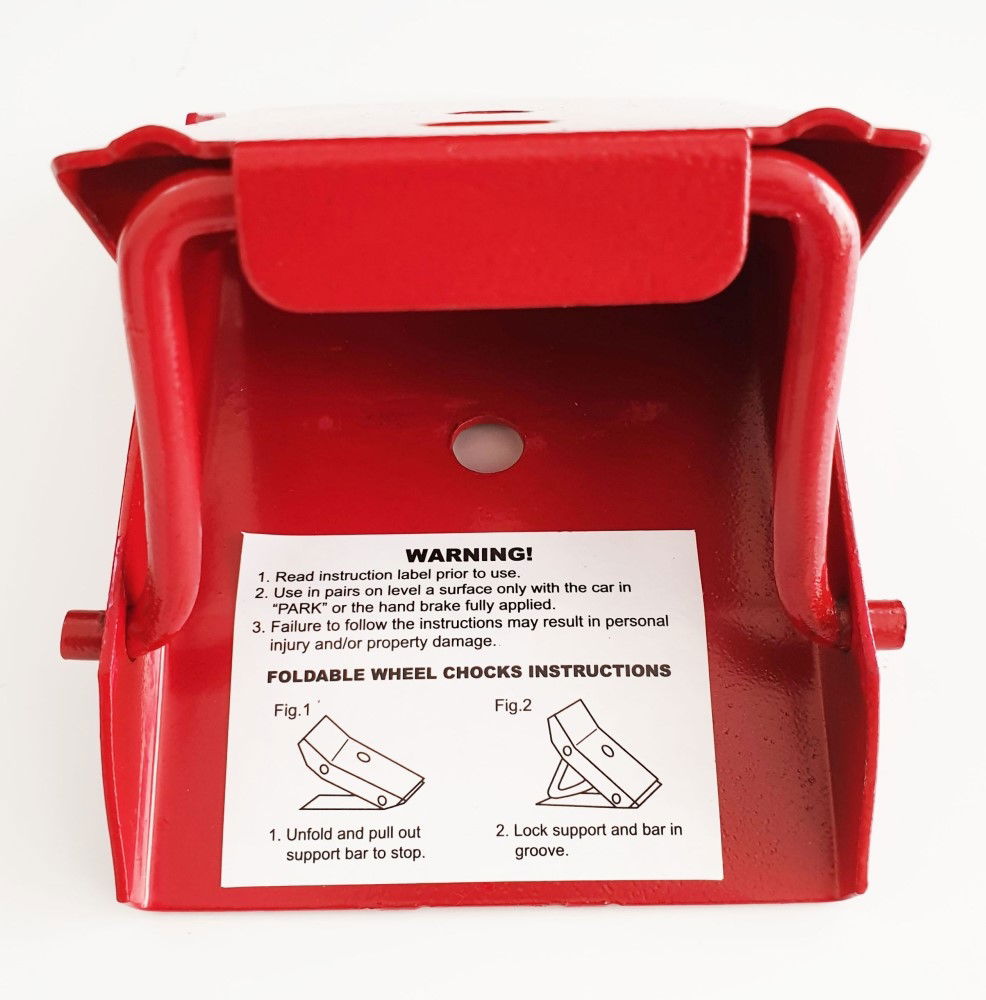 STEEL SAFETY WHEEL CHOCKS PACK OF 2 FOR VEHICLES - TOOLZONE KDPAU022 thumbnail 2