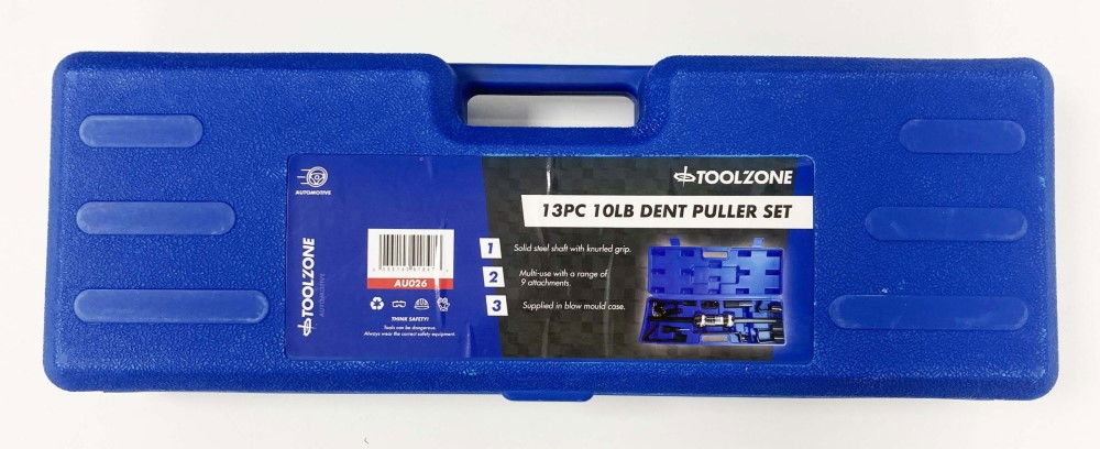 DENT PULLER SET 13pc 10lb SLIDE HAMMER FOR VEHICLE BODIES - TOOLZONE KDPAU026 image 1