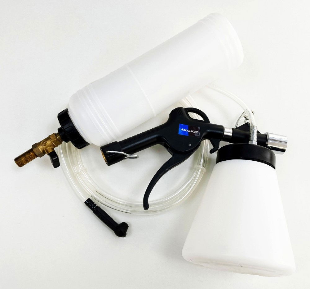 BRAKE FLUID BLEEDER KIT PNEUMATIC 750ml 70-120 psi 2m TUBE - TOOLZONE KDPAU032 thumbnail 3