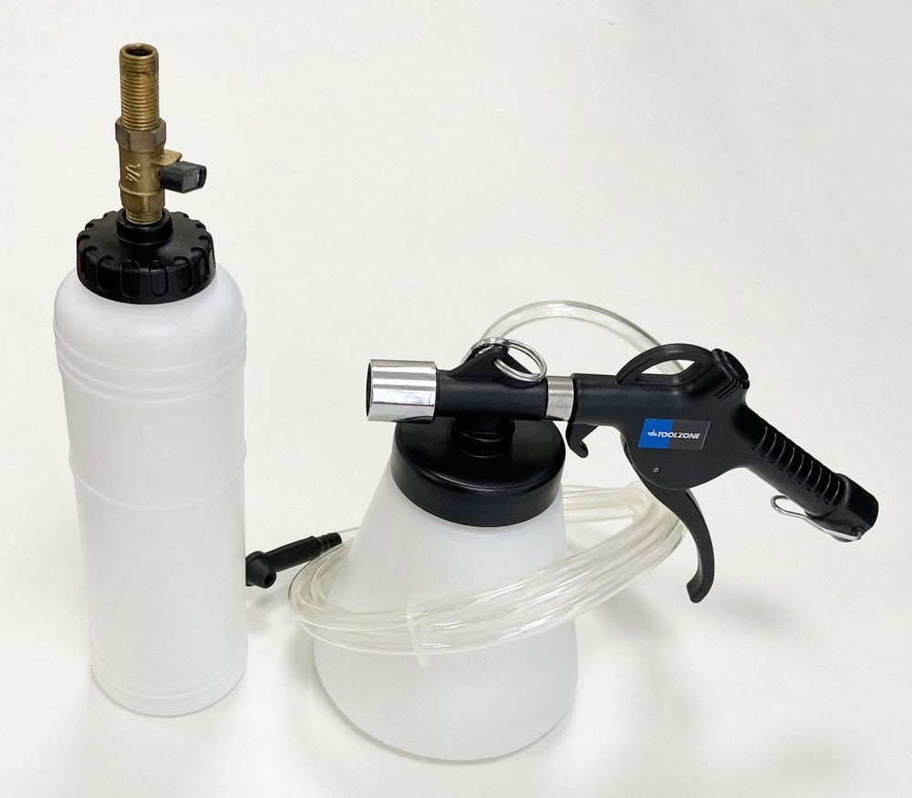 BRAKE FLUID BLEEDER KIT PNEUMATIC 750ml 70-120 psi 2m TUBE - TOOLZONE KDPAU032 thumbnail 6