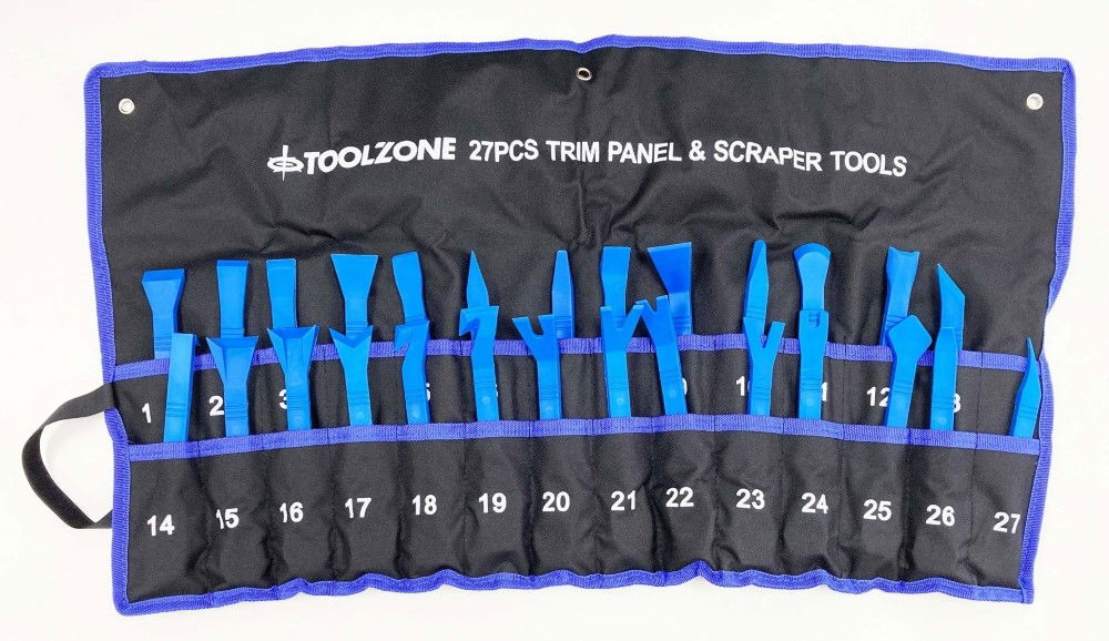 TRIM PANEL TOOL SET 27pc FOR PANEL AND DOOR REMOVAL - TOOLZONE KDPAU039 thumbnail 4