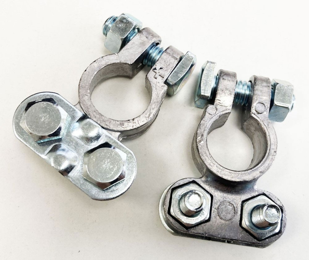 BATTERY TERMINAL CLAMPS 2pc WITH NUTS AND BOLTS - TOOLZONE KDPAU069 thumbnail 3
