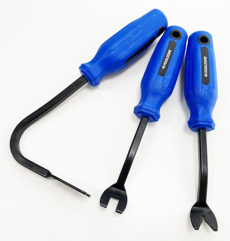 CAR DOOR TRIM REMOVER SET 3pc HEAVY DUTY STEEL - TOOLZONE KDPAU080 thumbnail 4