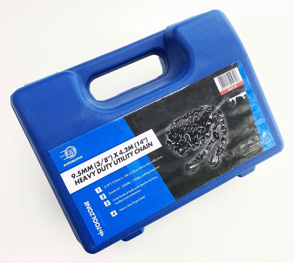 TOWING CHAIN 14ft x 3/8 WITH HOOKS - TOOLZONE KDPAU114 thumbnail 2