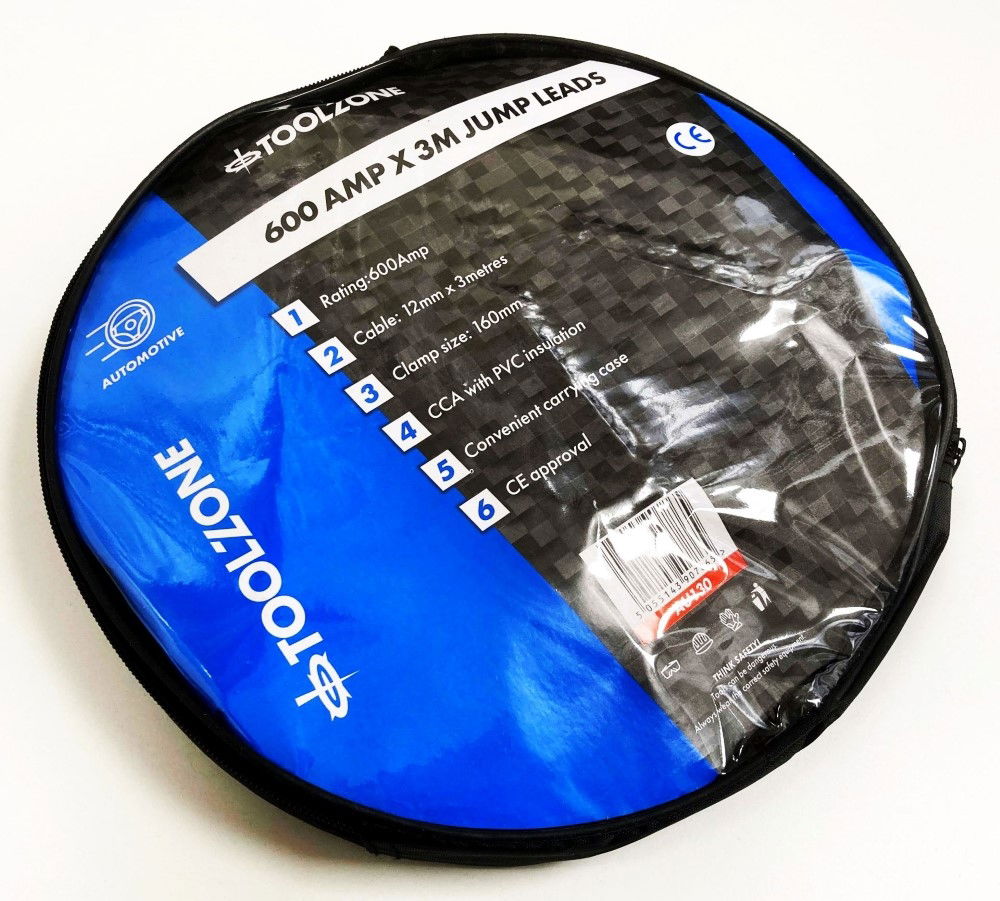 JUMP LEADS 600amp 3.6m WITH ZIP CASE - TOOLZONE KDPAU130 thumbnail 2
