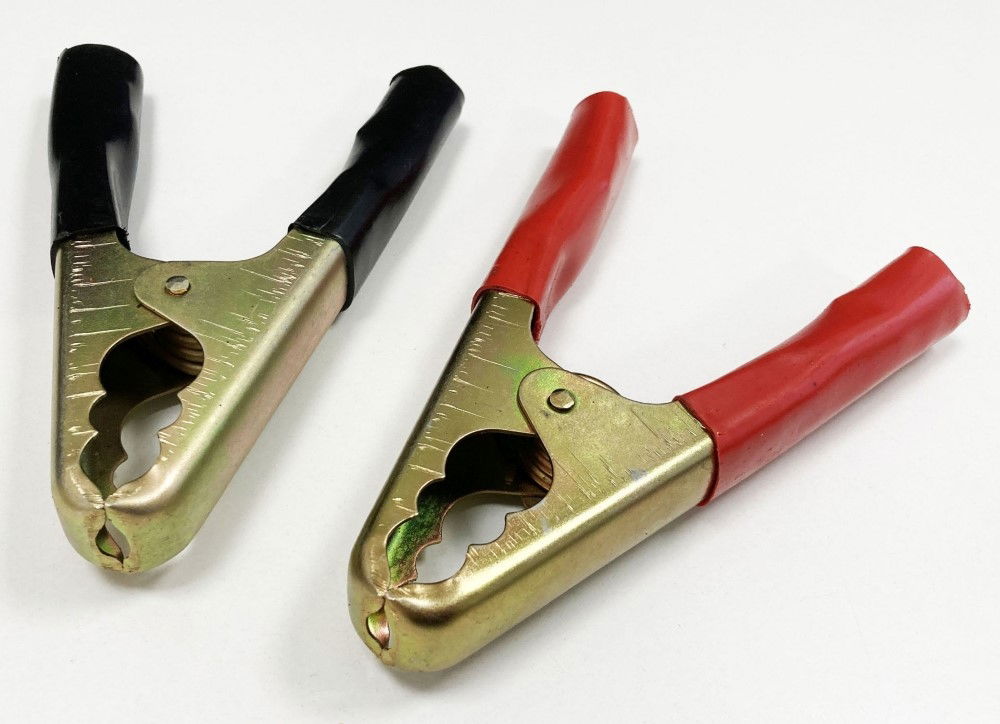 JUMP LEAD CLIPS 2pc FITS WIRES UP TO 14mm LENGTH 180mm - TOOLZONE KDPAU131 thumbnail 2