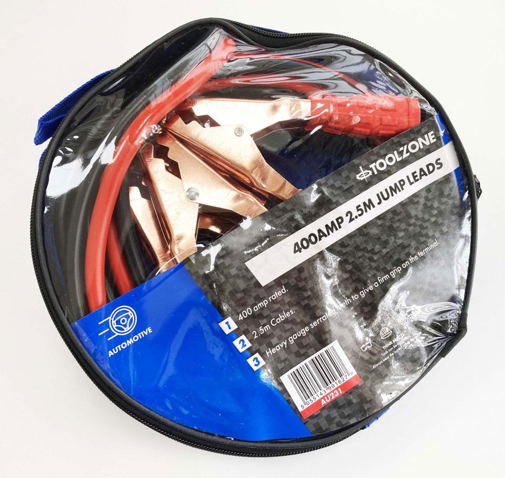 JUMP LEADS 400amp 2.5m IN CASE - TOOLZONE KDPAU231 thumbnail 2