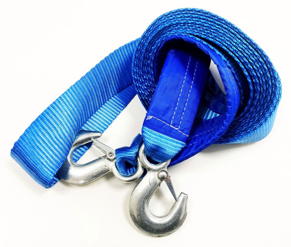TOW STRAP 2 x 6m 3tonne WITH STEEL HOOKS - TOOLZONE KDPAU322 thumbnail 6