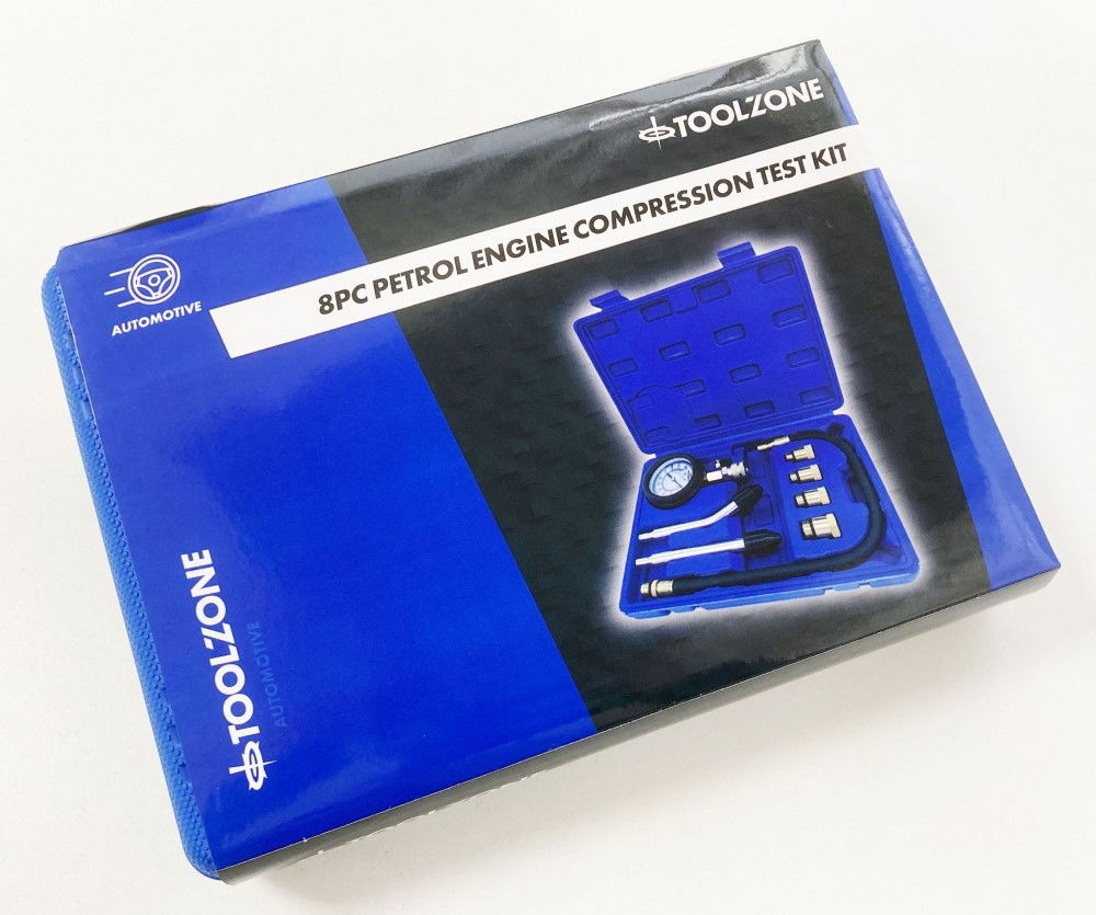 PETROL COMPRESSION TEST KIT 8pc 63mm GAUGE UP TO 300 psi - TOOLZONE KDPAU343 thumbnail 6