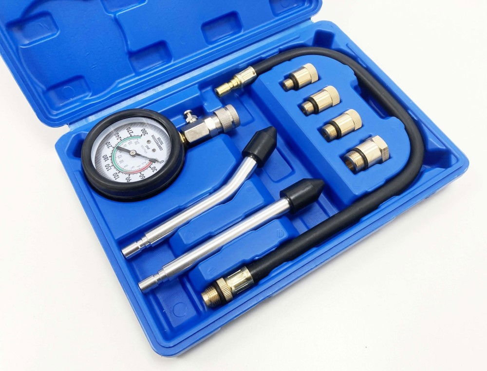PETROL COMPRESSION TEST KIT 8pc 63mm GAUGE UP TO 300 psi - TOOLZONE KDPAU343 thumbnail 8
