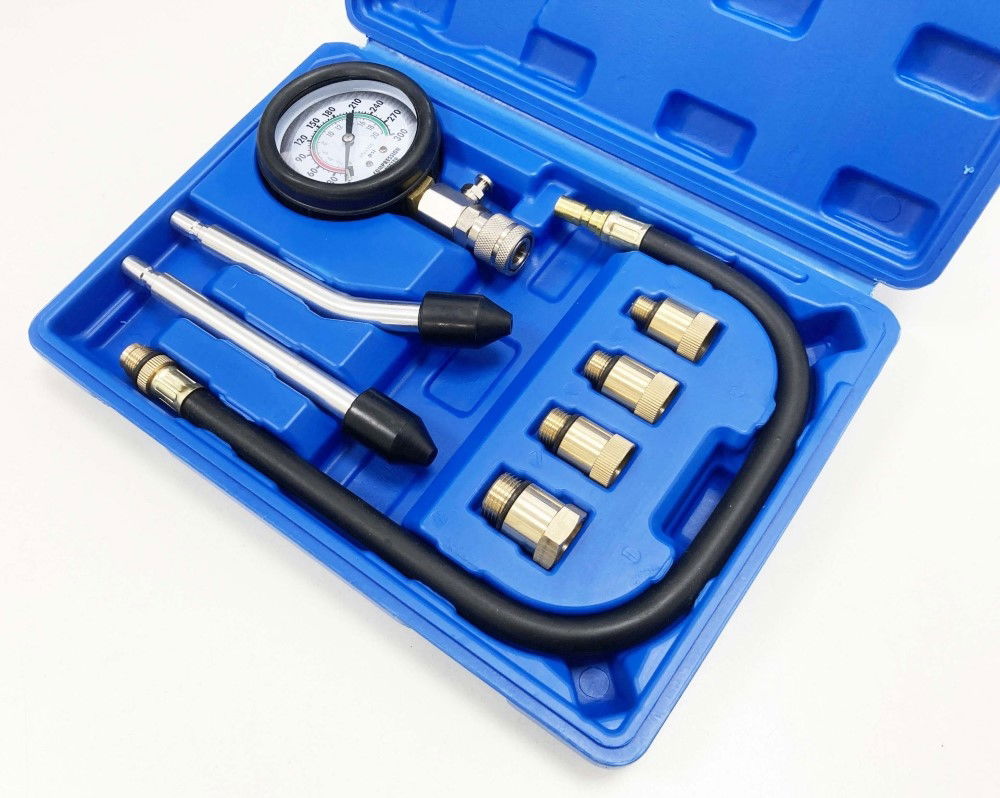 PETROL COMPRESSION TEST KIT 8pc 63mm GAUGE UP TO 300 psi - TOOLZONE KDPAU343 thumbnail 9