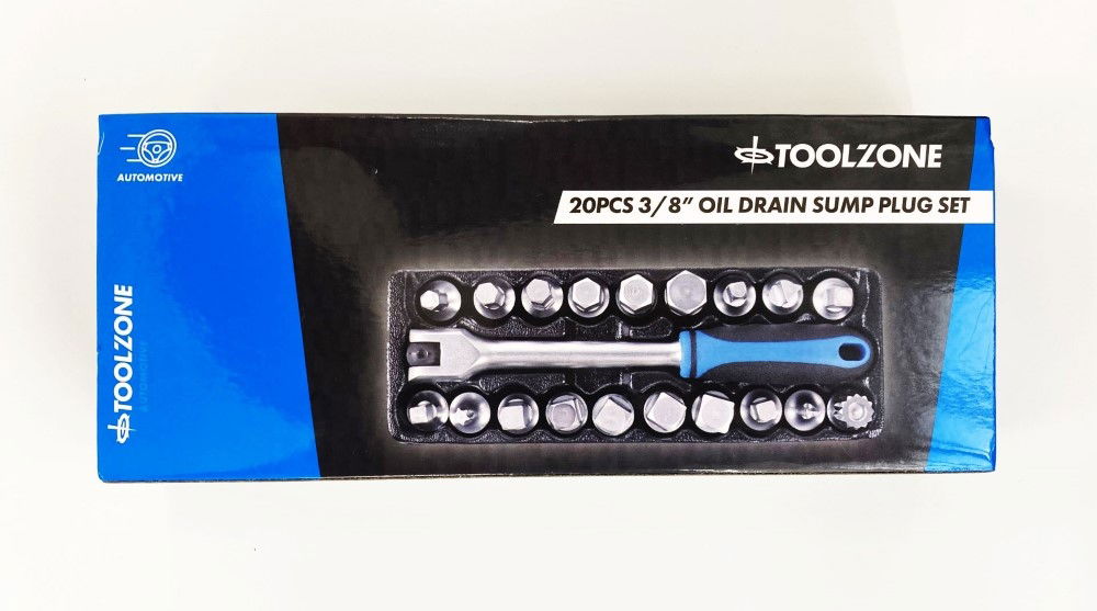 DRAIN PLUG SUMP KEY SET 3/8 20pc - TOOLZONE KDPAU350 image 1