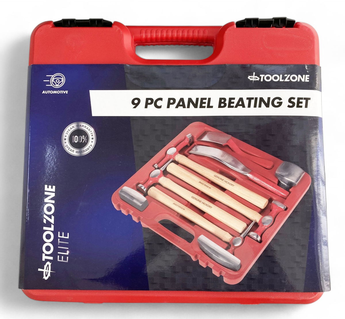 BODY REPAIR KIT 9pc HICKORY HANDLE DROP-FORGED STEEL - TOOLZONE KDPAU372 thumbnail 2