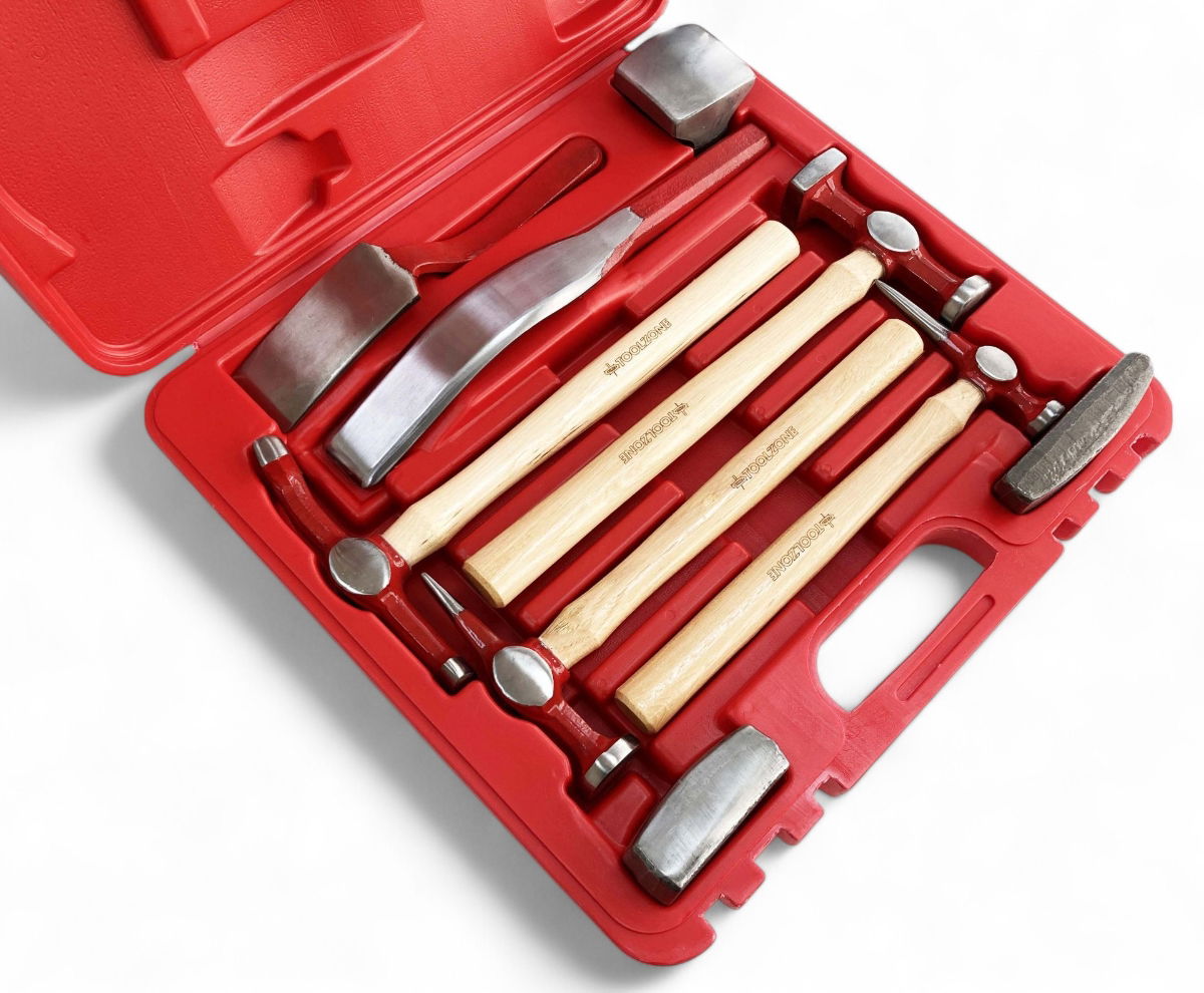 BODY REPAIR KIT 9pc HICKORY HANDLE DROP-FORGED STEEL - TOOLZONE KDPAU372 thumbnail 3