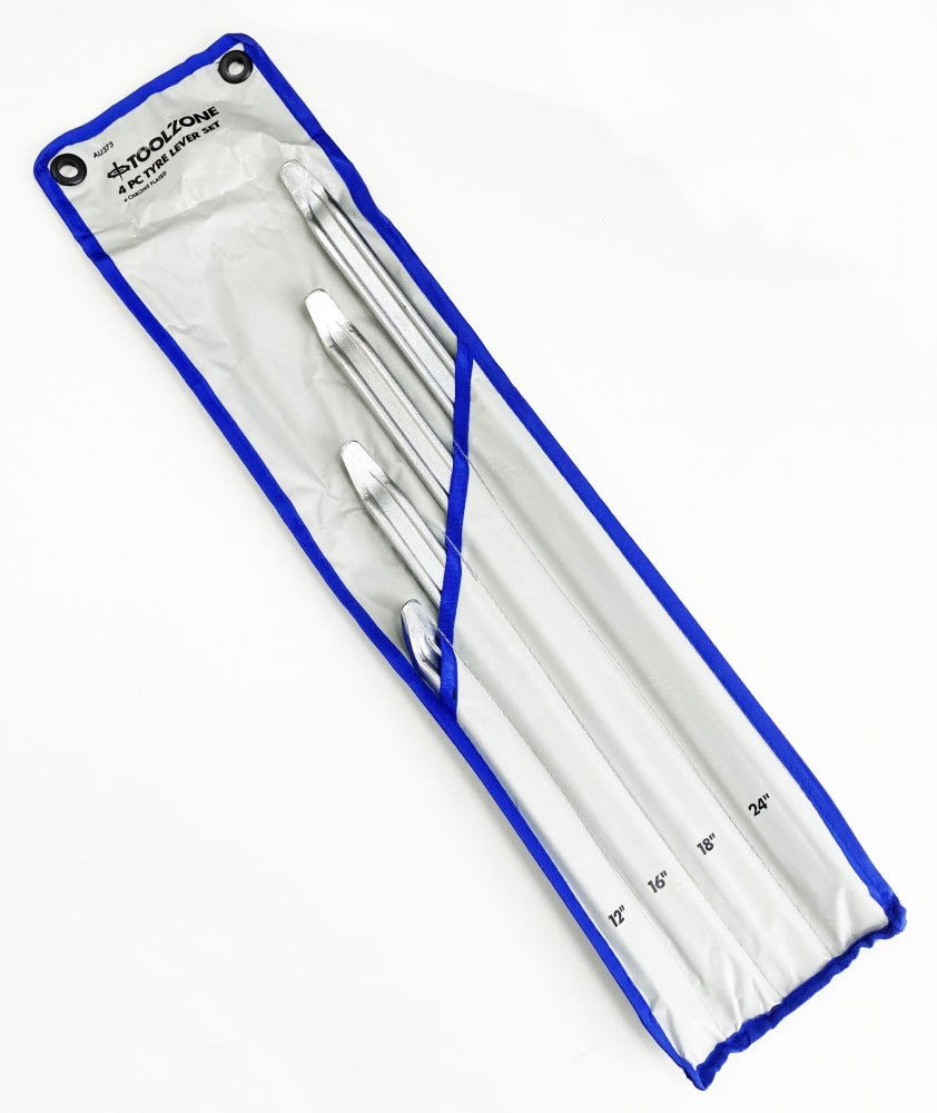 TYRE LEVER SET 4pc 12 16 18 24 WITH TETRON POUCH - TOOLZONE KDPAU373 thumbnail 3