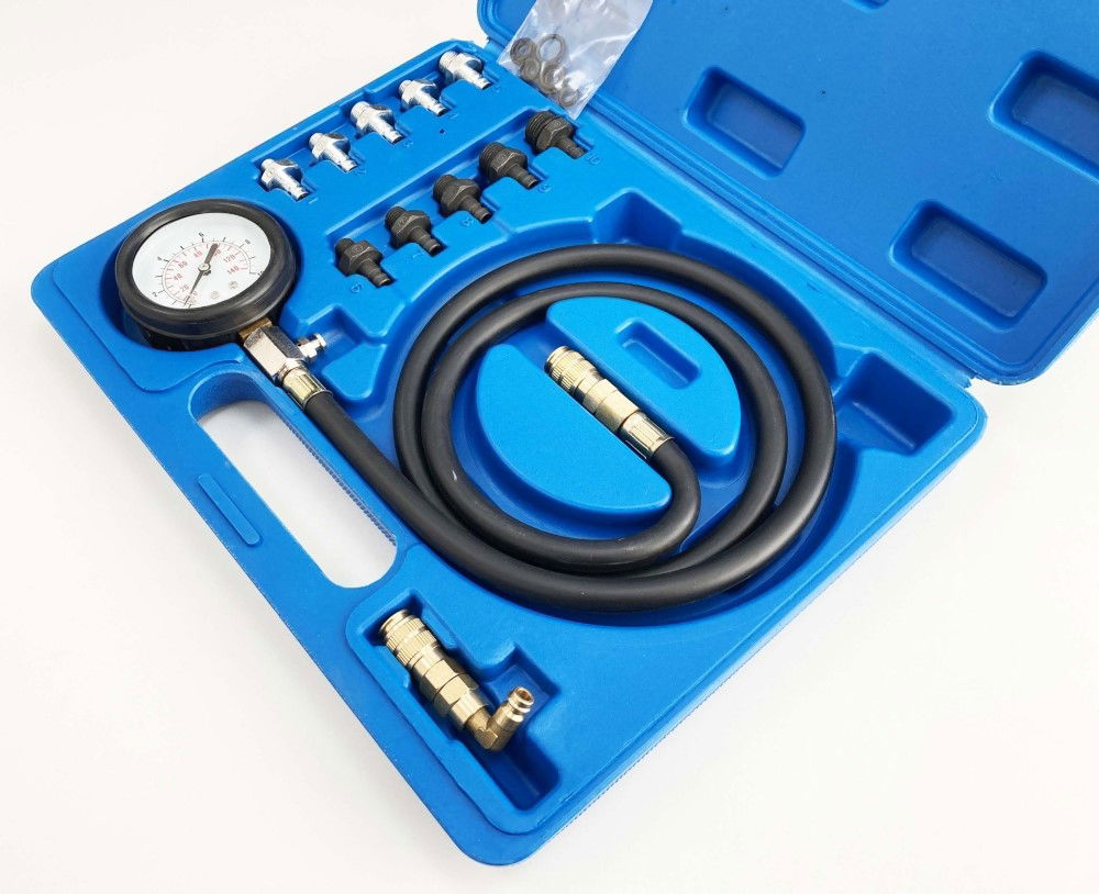 OIL PRESSURE TEST KIT 0-10 bar 1-140 psi 10 ADAPTORS 1.2m HOSE - TOOLZONE KDPAU376 thumbnail 6