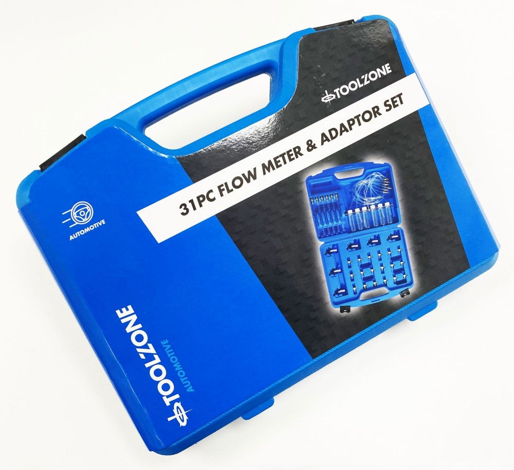 FLOW METER AND ADAPTOR SET 31pc FOR COMMON RAIL DIESEL ENGINES - TOOLZONE KDPAU379 thumbnail 2