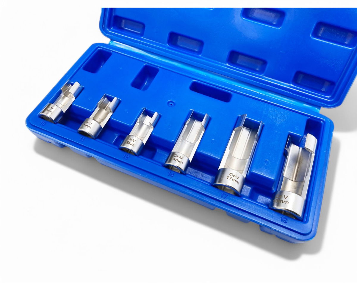 DIFFICULT ACCESS SOCKET SET 6pc 3/8 AND 1/2 DRIVE 10mm TO 19mm - TOOLZONE KDPAU385 image 1