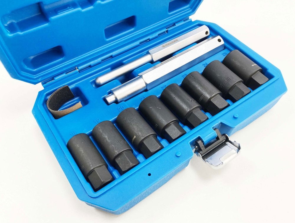 LOCKING WHEEL NUT SOCKET SET 10pc SLIM DESIGN - TOOLZONE KDPAU386 thumbnail 5