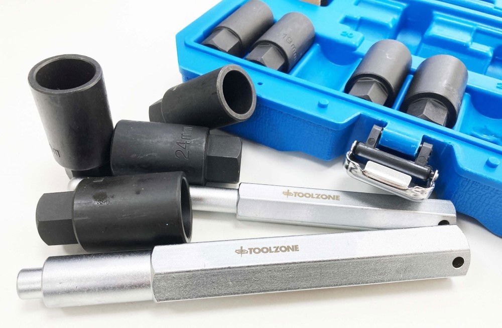 LOCKING WHEEL NUT SOCKET SET 10pc SLIM DESIGN - TOOLZONE KDPAU386 thumbnail 6