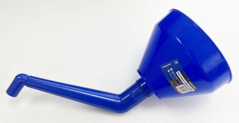 PLASTIC ANGLED FUNNEL BLUE 160mm WITH REMOVABLE FILTER - TOOLZONE KDPAU391 thumbnail 2