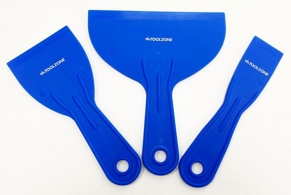PLASTIC FILLING KNIFE SET 3pc 38mm 75mm 150mm - TOOLZONE KDPAU392 thumbnail 3