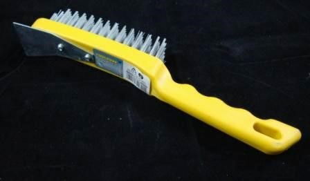 WIRE BRUSH 5 ROW WITH SCRAPER PLASTIC HANDLE - TOOLZONE KDPBR002 thumbnail 2