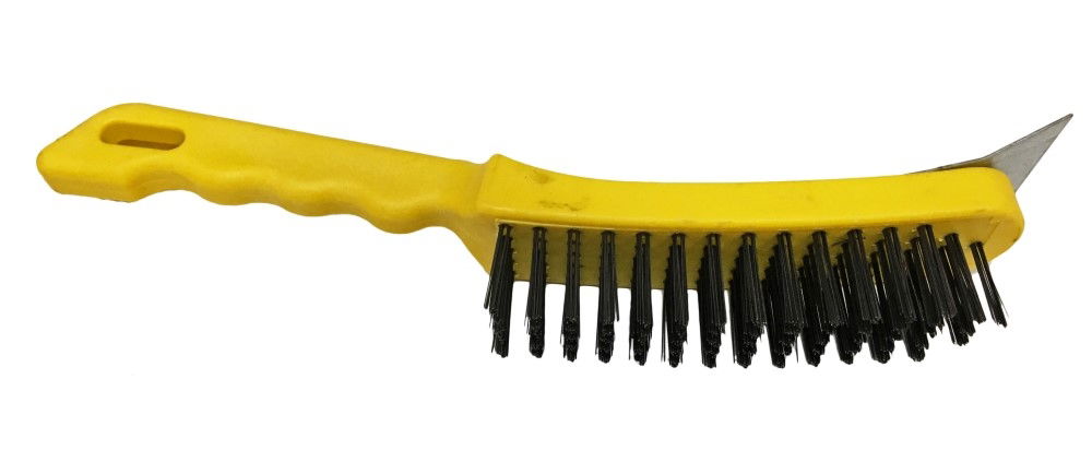 WIRE BRUSH 5 ROW WITH SCRAPER PLASTIC HANDLE - TOOLZONE KDPBR002 thumbnail 4