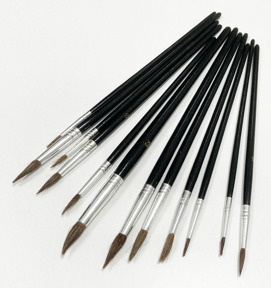 ARTIST BRUSHES 12PC POINTED SIZES 1-12 WOOD HANDLE - TOOLZONE KDPBR012 thumbnail 5
