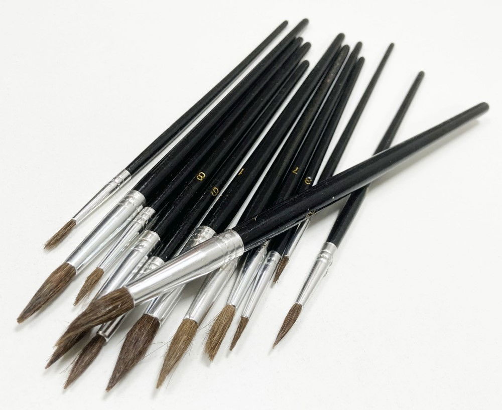 ARTIST BRUSHES 12PC POINTED SIZES 1-12 WOOD HANDLE - TOOLZONE KDPBR012 thumbnail 6