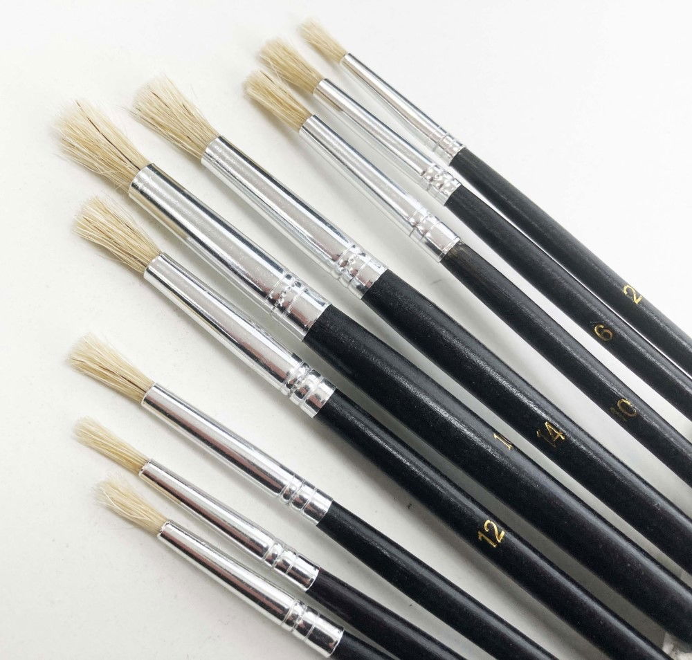 TOUCH UP PAINT BRUSH ARTIST BRUSHES 9PC ROUND SIZES 0-16 WOOD HANDLE - TOOLZONE KDPBR014 thumbnail 3