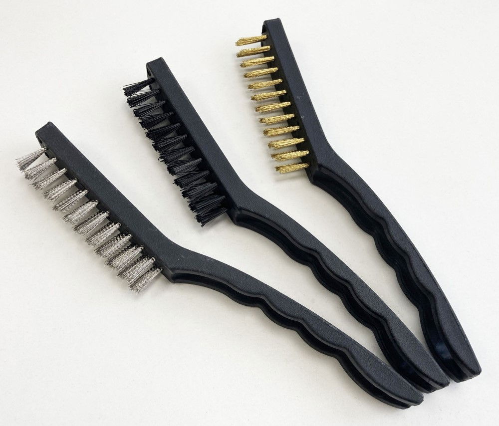 BRISTLE BRUSH SET 3PC 9 ASSORTED BRASS NYLON STEEL - TOOLZONE KDPBR050 thumbnail 6