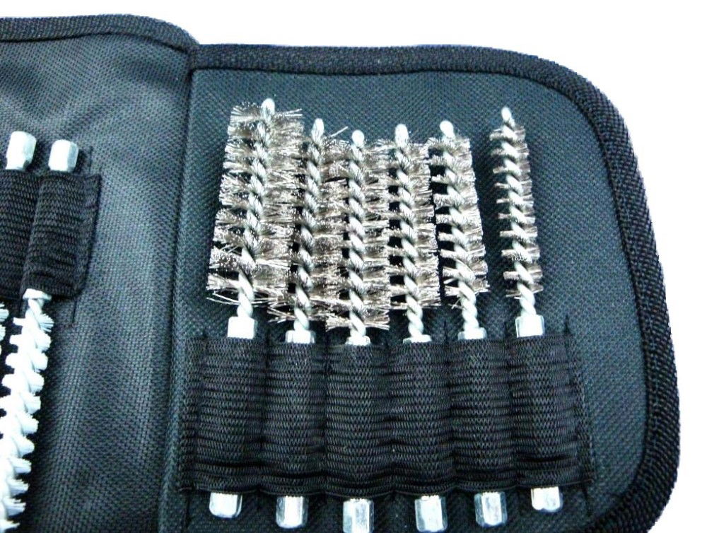 SPIRAL BRUSH SET 20PC DETAIL BRASS STAINLESS STEEL NYLON 150mm EXTENSION - TOOLZONE KDPBR053 thumbnail 4