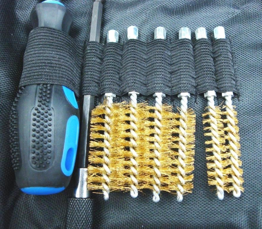 SPIRAL BRUSH SET 20PC DETAIL BRASS STAINLESS STEEL NYLON 150mm EXTENSION - TOOLZONE KDPBR053 thumbnail 6