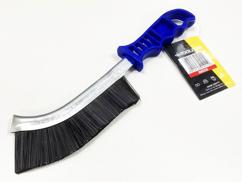 CURVED BRUSH HARD PVC BRISTLE PLASTIC HANDLE - TOOLZONE KDPBR058 thumbnail 2