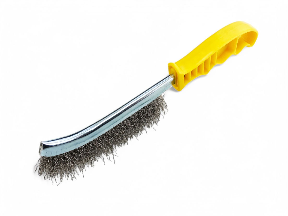 CURVED BRUSH STAINLESS STEEL BRISTLE PLASTIC HANDLE - TOOLZONE KDPBR059 thumbnail 3
