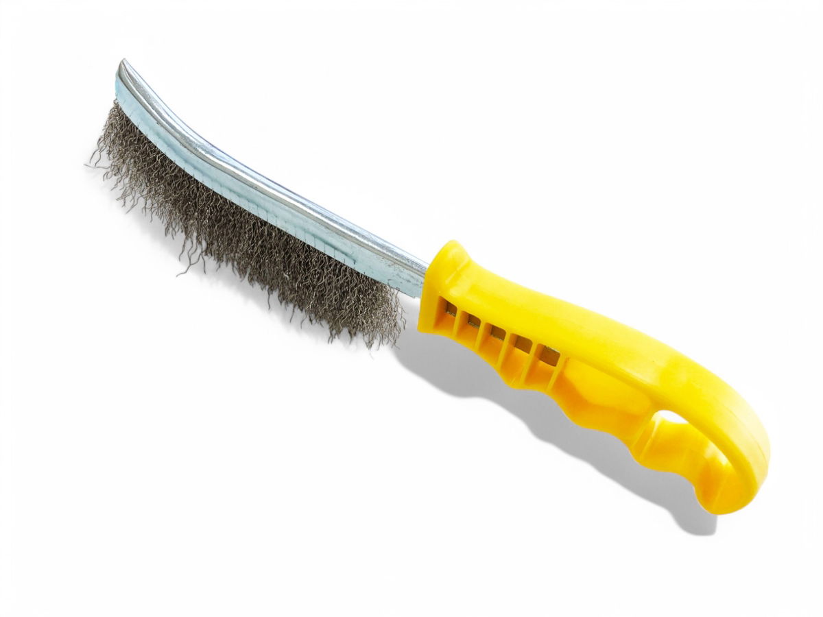 CURVED BRUSH STAINLESS STEEL BRISTLE PLASTIC HANDLE - TOOLZONE KDPBR059 thumbnail 5