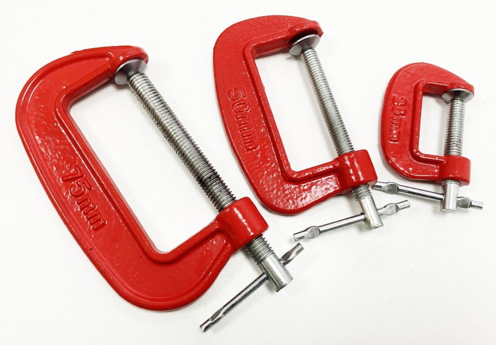 G CLAMP SET 3PC MINI 25mm 50mm 75mm - TOOLZONE KDPCL004 thumbnail 3