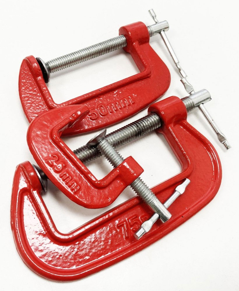 G CLAMP SET 3PC MINI 25mm 50mm 75mm - TOOLZONE KDPCL004 thumbnail 4