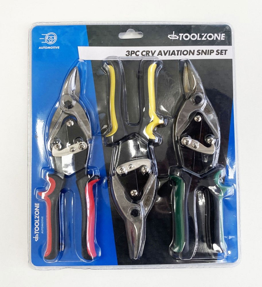 AVIATION SNIPS SET 3PC CRV STRAIGHT LEFT RIGHT CUT - TOOLZONE KDPCT036 image 1