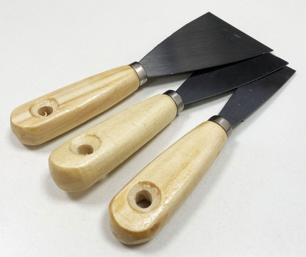 SCRAPER SET 3PC WOODEN HANDLES - TOOLZONE KDPDC047 thumbnail 3