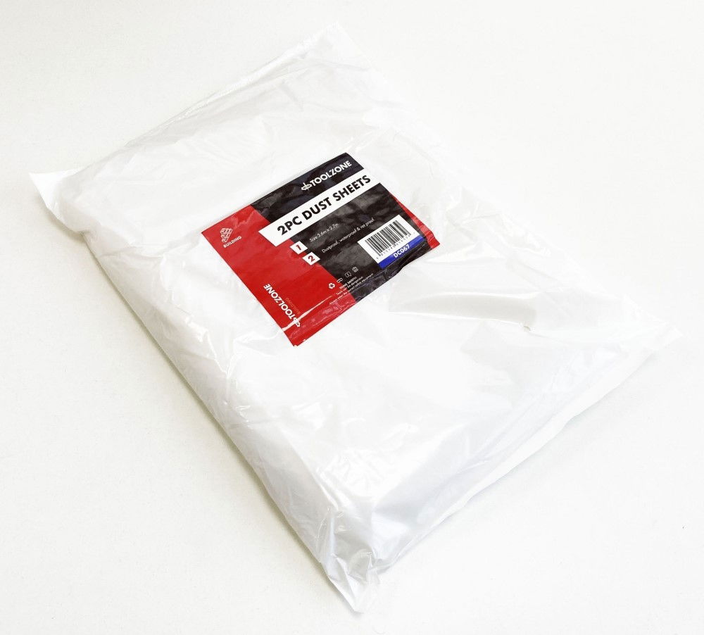 DUST SHEET POLY 2PC 3.6 x 2.7m - TOOLZONE KDPDC067 thumbnail 2