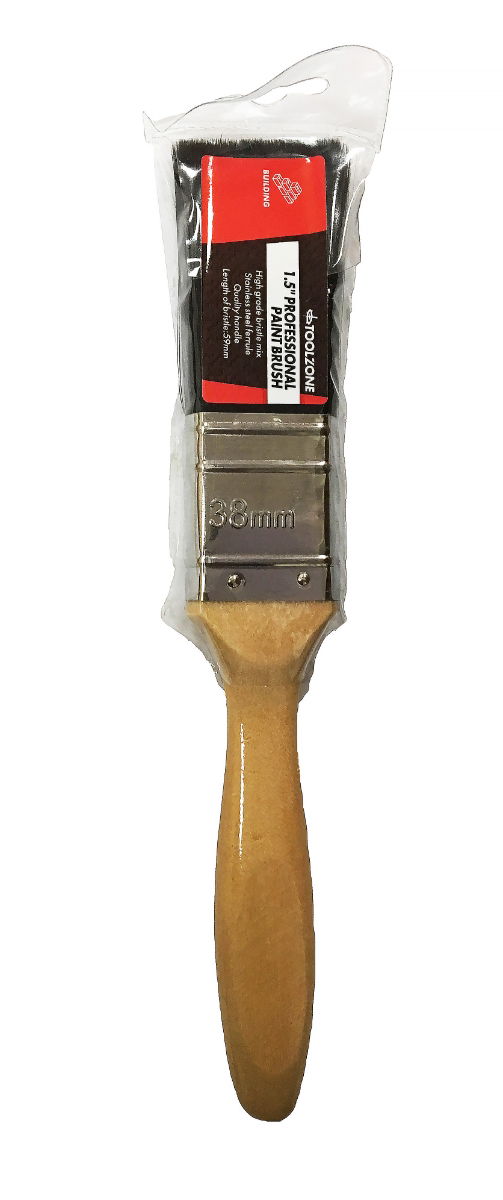 PAINT BRUSH 1.5 PROFESSIONAL WOODEN HANDLE - TOOLZONE KDPDC135 thumbnail 3