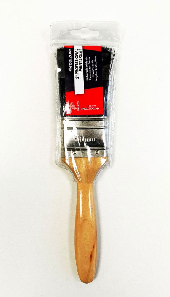 PAINT BRUSH 2 PROFESSIONAL WOODEN HANDLE - TOOLZONE KDPDC136 thumbnail 2