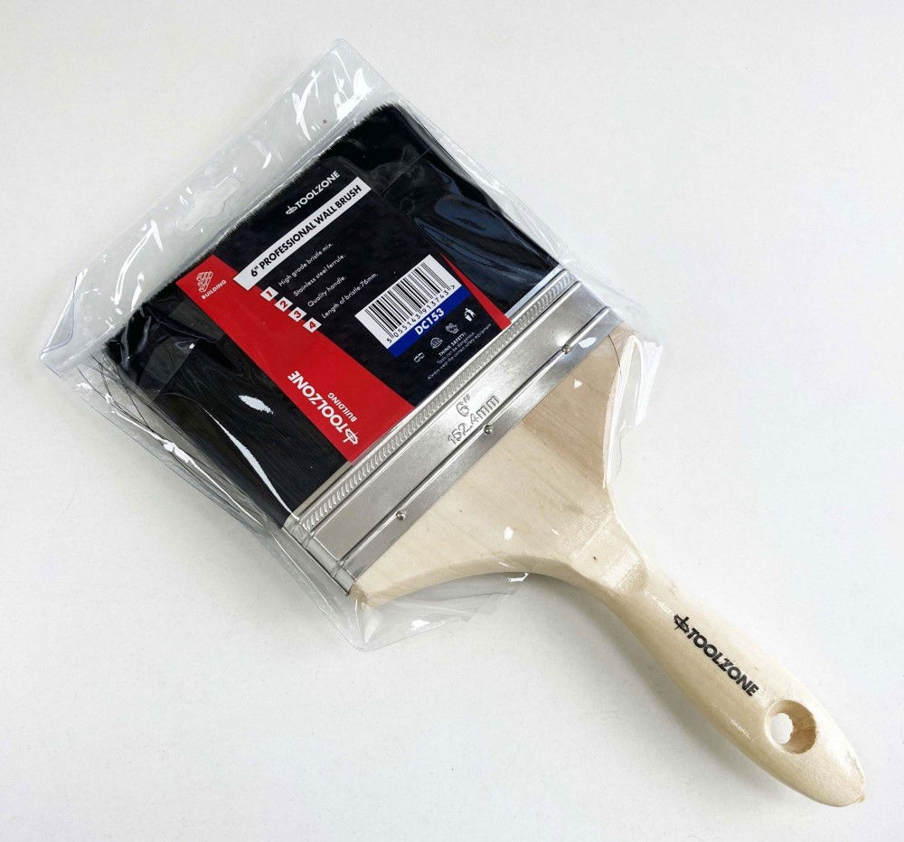 WALL BRUSH 6 PROFESSIONAL DOUBLE BOILED FINE BRISTLES - TOOLZONE KDPDC153 thumbnail 2